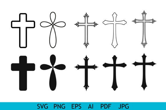 Christian Cross Symbol Icon Collection Review for Embroidery Projects