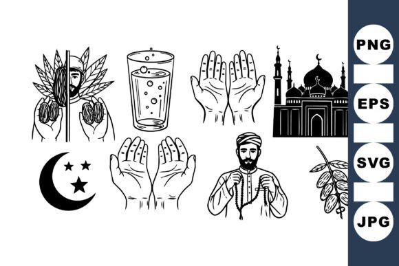 Islamic Religious Symbol Clipart Set Review for Embroidery Projects