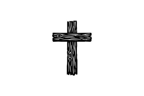Rustic Wooden Cross Vector Design for Real Embroidery Projects